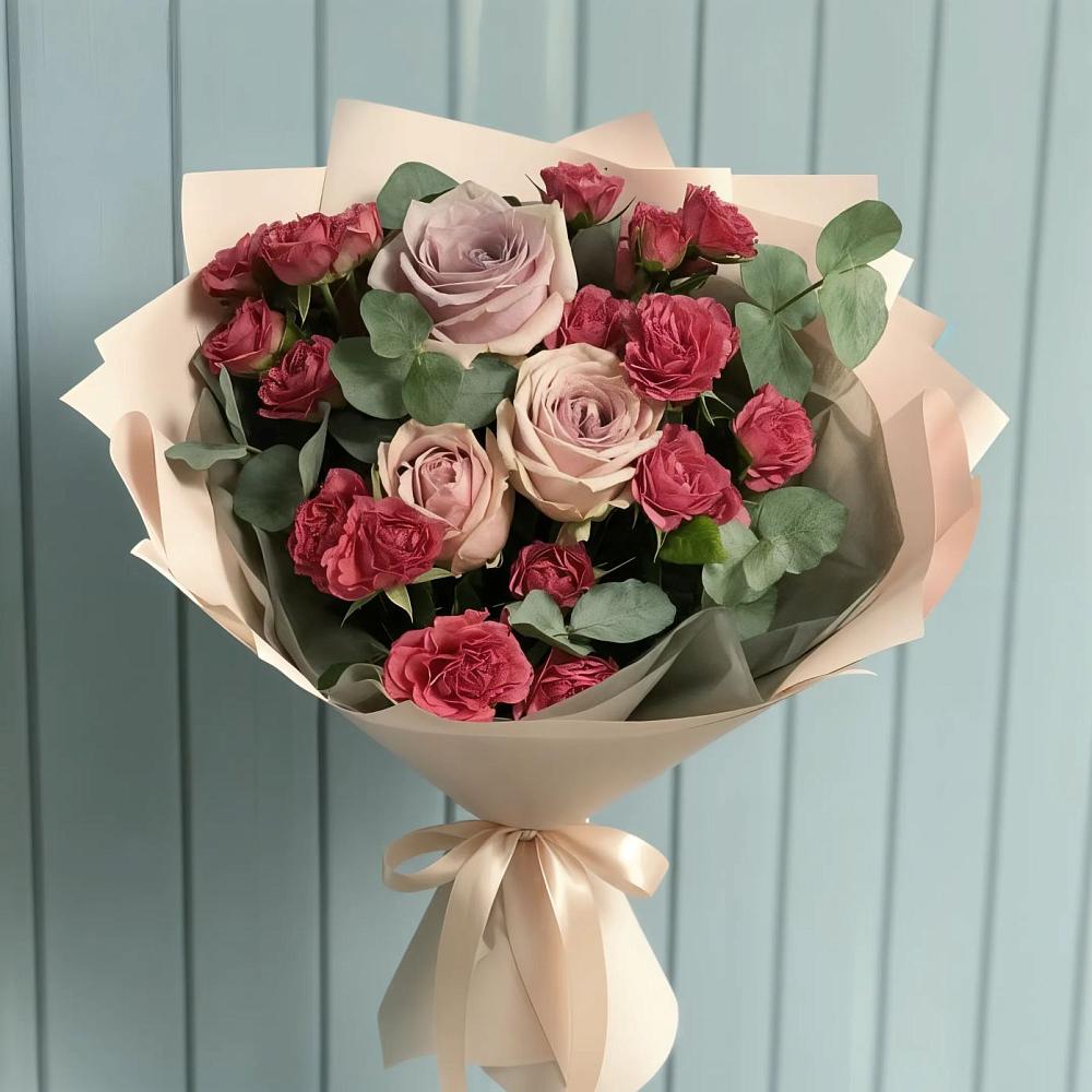 Букет цветов из: Гвоздики и Розы в Упорово