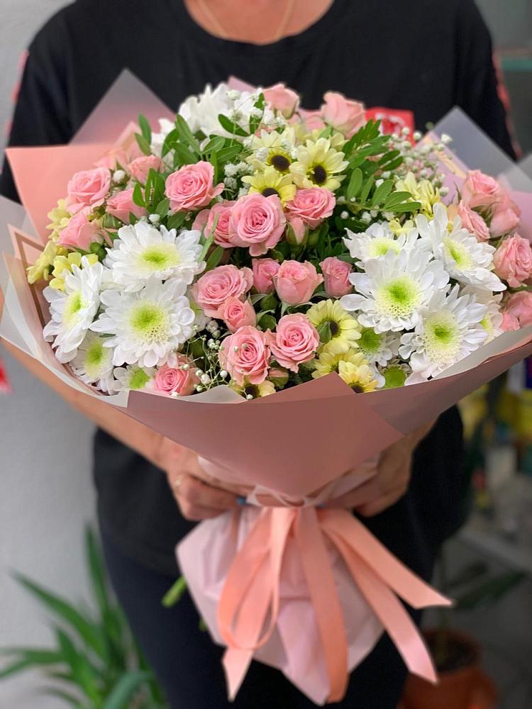 Букет цветов из: Розы и Хризантемы в Упорово