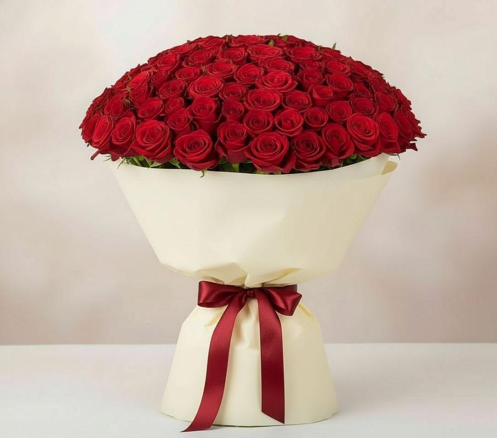 Букет 101 Красная роза Милано в Упорово