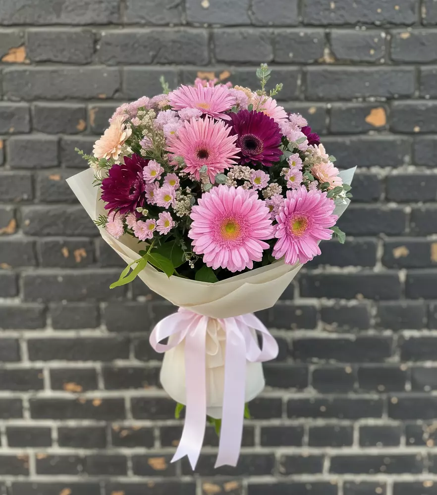 Букет цветов из: Герберы и Хризантемы в Упорово