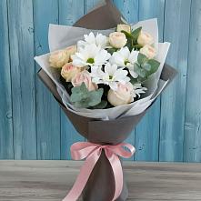 Букет цветов из:  Хризантемы и Розы #REPLACE_PRED# Упорово