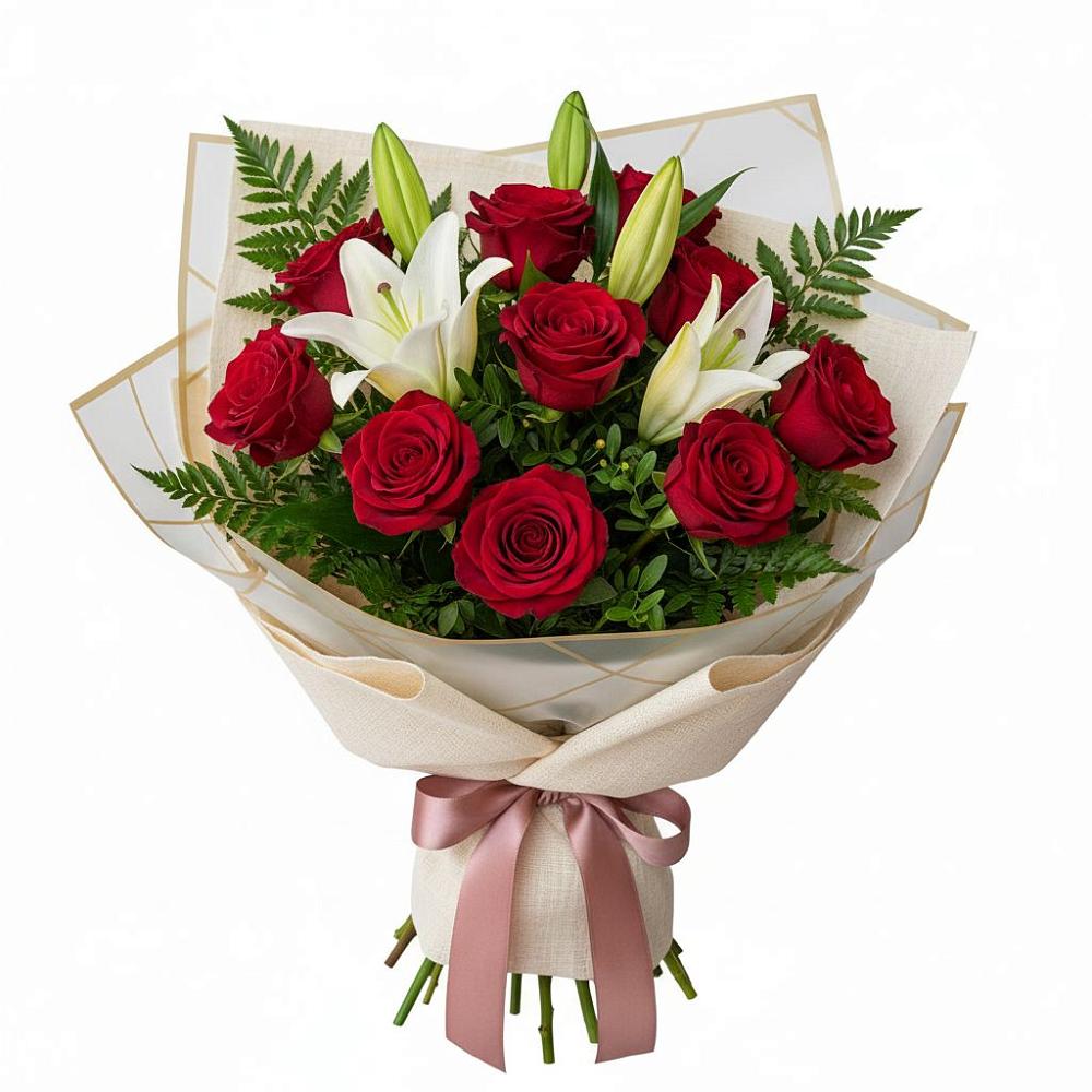 Букет цветов из: Лилии и Розы в Упорово