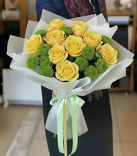 Букет цветов из:  Хризантемы и Розы #REPLACE_PRED# Упорово