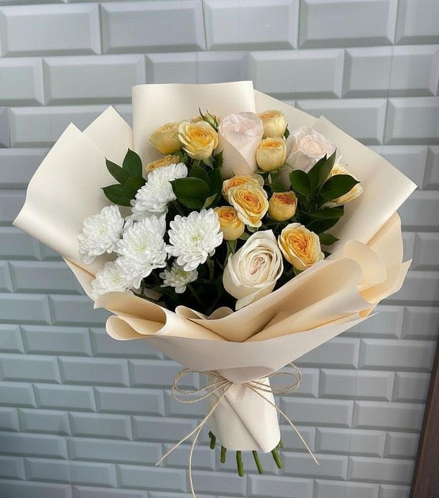 Букет цветов из: Розы и Хризантемы в Упорово