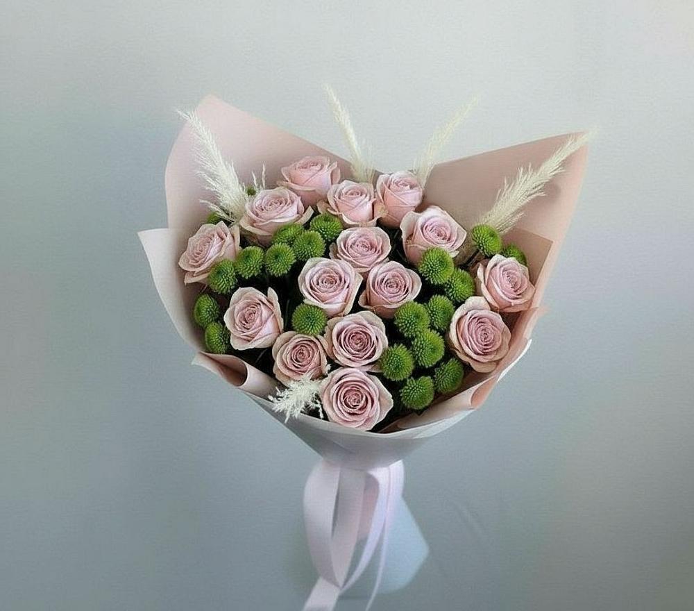 Букет цветов из: Розы и Хризантемы в Упорово