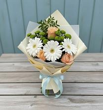 Букет цветов из:  Герберы, Розы и Хризантемы в Упорово