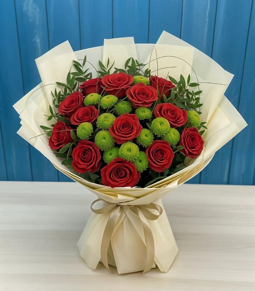 Букет цветов из: Розы и Хризантемы в Упорово