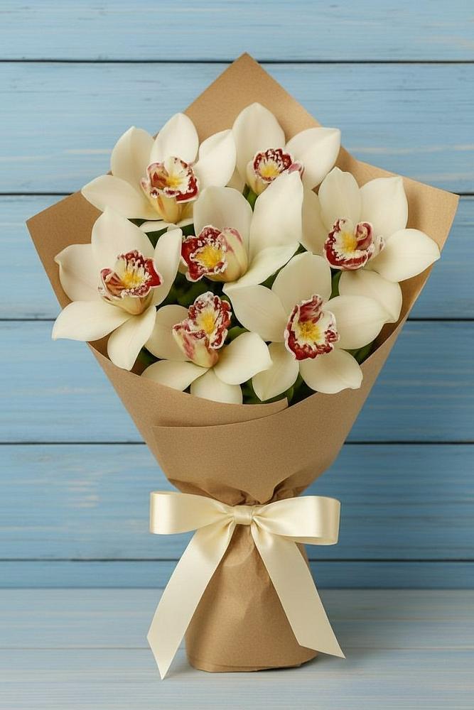 Букет цветов из: Орхидеи и Розы в Упорово